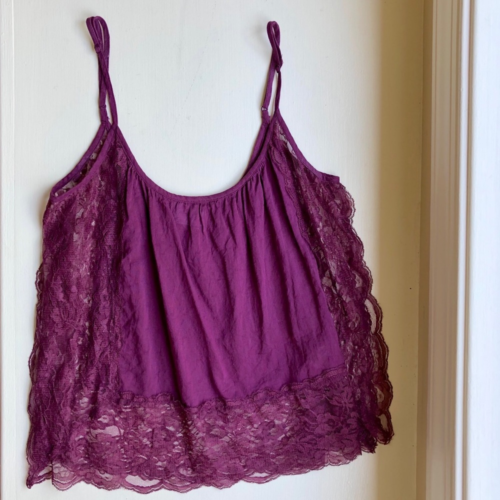 Free People Outskirt Lace Cami Purple - Picture 4 of 5